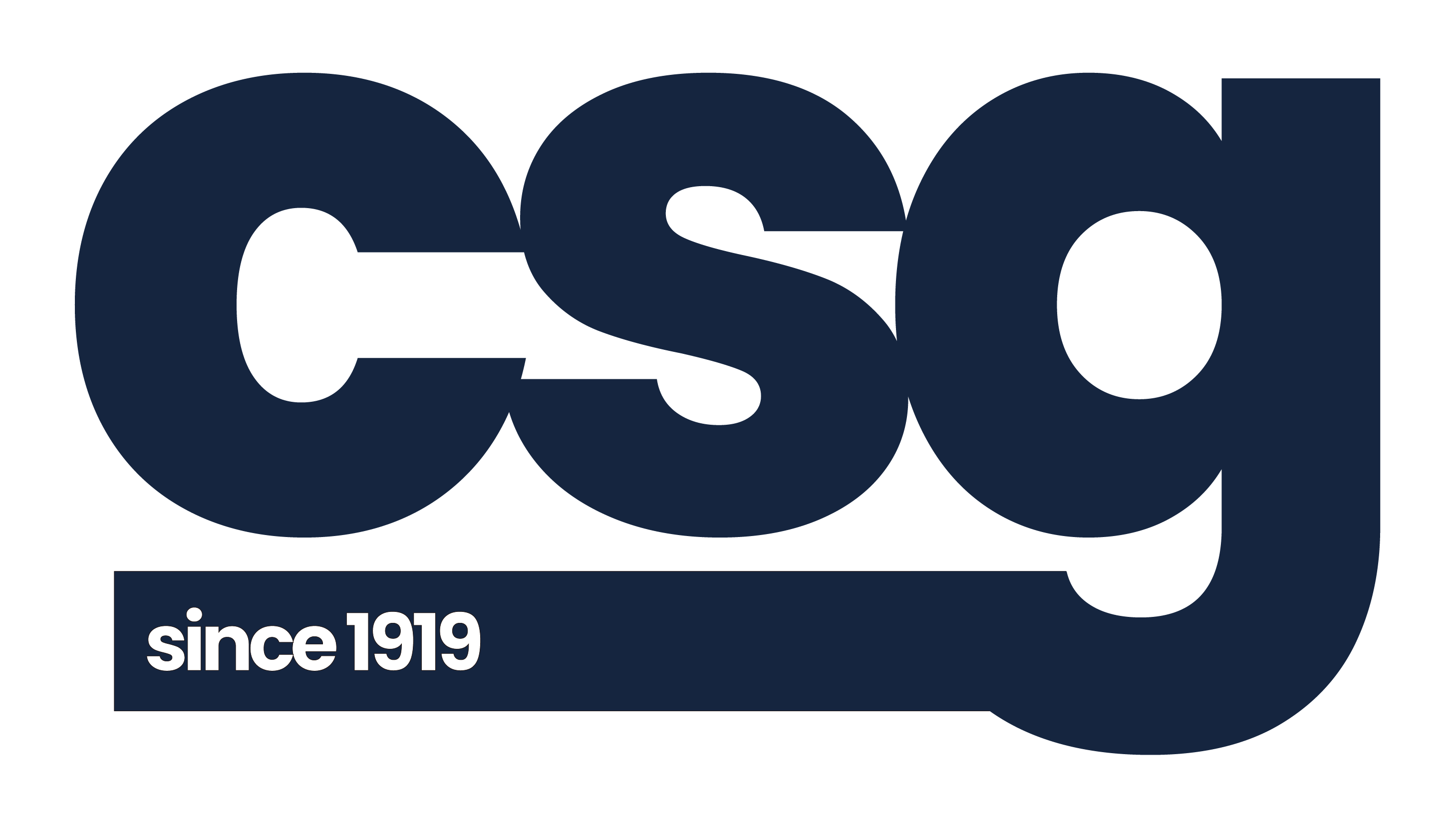 CSG logo in navy blue