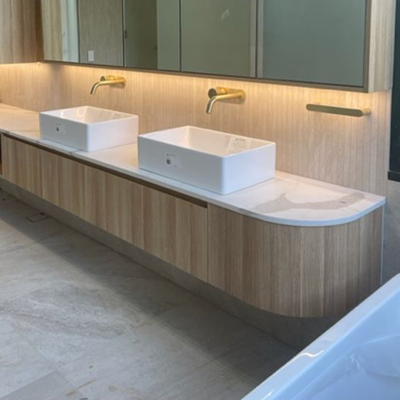 Completed Joinery works and hand basin for bathroom renovation