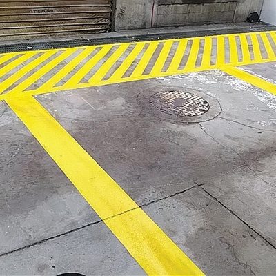 Completed line marking work